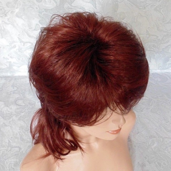 Long Soft Fluffy Layered Auburn Full Synthetic Wig